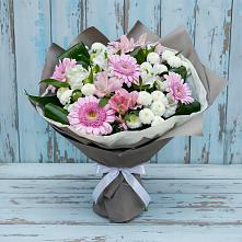 Букет цветов из:  Герберы, Альстромерии и Хризантемы #REPLACE_PRED# Суоярви