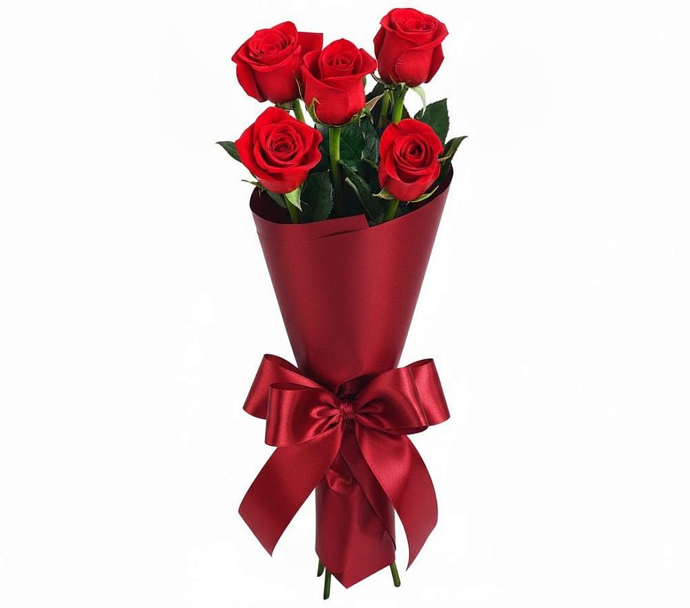 Букет 5 Красных роз Эдлесс Лав в Суоярви