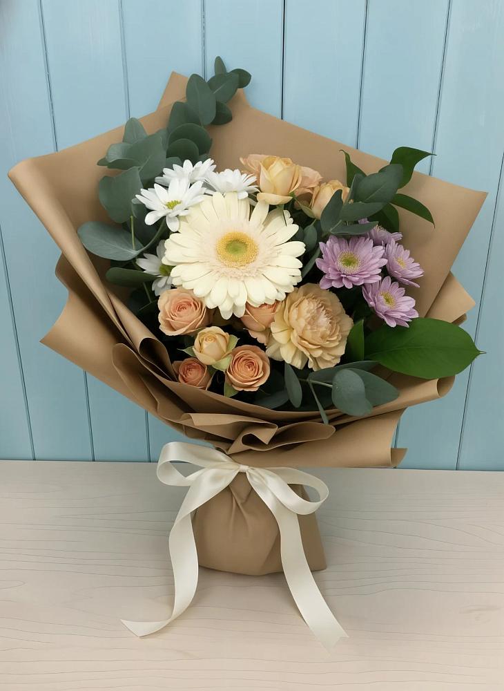 Букет цветов из: Герберы и Хризантемы в Суоярви