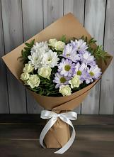 Букет цветов из:  Хризантемы и Розы в Суоярви