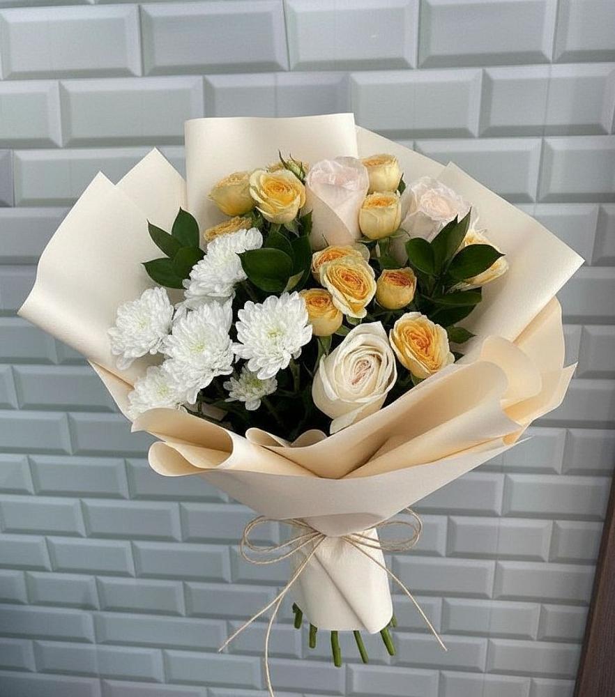 Букет цветов из: Розы и Хризантемы в Суоярви